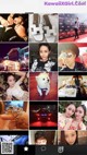 A collage of pictures of people and a dog.